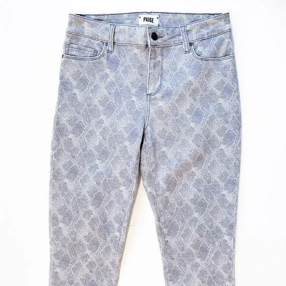 Paige Verdugo Ankle Jeans in Gray Animal Print - Picture 4 of 12